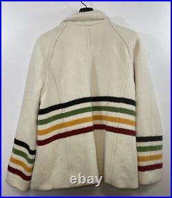 Pendleton Womens XL Wool Blanket Jacket Coat Aztec Navajo Hudson Bay Stripe RARE
