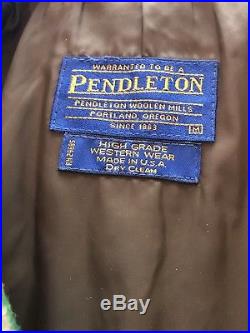 Pendleton Wool Blanket Jacket High Grade Western Wear Medium Aztec Navajo Coat