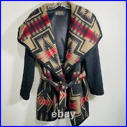 Pendleton Wool Blanket Tribal Aztec Southwest Tribal Wrap Jacket Coat Size M