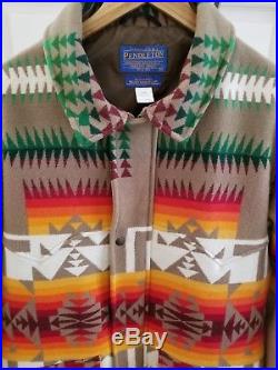 Pendleton Wool Jacket High Grade Western Wear Large Size Aztec Oregon Pristine