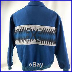 Pendleton Wool Vtg Blue Indian Blanket High Grade Western Wear Jacket Mens XL