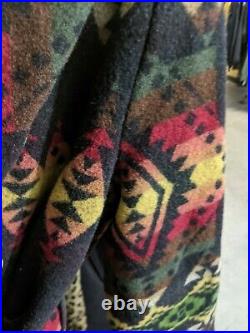 Pendleton wool Aztec southwest Mexican Navajo blanket wrap coat jacket XL