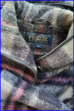 Pendleton wool alpaca blanket plaid aztec southwest jacket coat leather $479