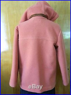 Pendleton wool blanket coat jacket hood western salmon pink women's sz M Medium