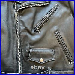 Perfecto Schott Leather Jacket Size 40 Black Motorcycle Coat Made in USA