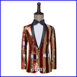 Performance Costumes Men Stage Singer Host Gowns Sequined Reversible Suit Jacket Performance Costumes Men Stage Singer Host Gowns Sequined Reversible Suit Jacket