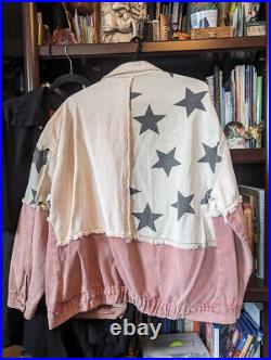 Pink Star Pattern Cotton Western Jacket New Without Tags Womans Small