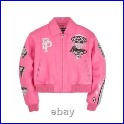 Pink World Famous Pelle Pelle Womens Jacket Real Leather Jacket