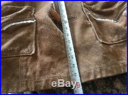 Pioneer Wear Marlboro Man Brown Suede Leather Sherpa Lined Coat Jacket Mens 42
