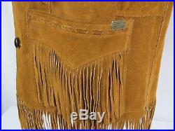 Pioneer Wear Vintage Fringe 70s Mens Western Rockabilly Hippie Leather Jacket