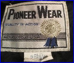 Pioneer Wear Womens Black Leather Suede Fringe Western Coat Jacket Sz XS