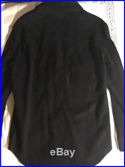 Polo Ralph Lauren Black Suede Leather Western Shirt Jacket XL RRL
