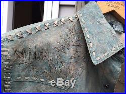 Polo Ralph Lauren Distressed Leather Shirt Jacket Western