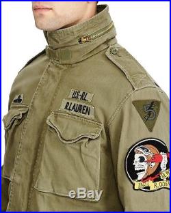 Polo Ralph Lauren Men Military US Army M65 Skull Skeleton Patch Field Jacket