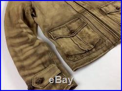 Polo Ralph Lauren Men Sportsman Vtg Hand-Distress Leather Western Cowboy Jacket
