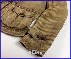 Polo Ralph Lauren Men Sportsman Vtg Hand-Distress Leather Western Cowboy Jacket