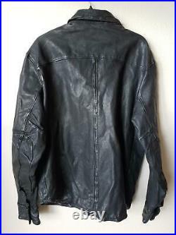 Polo Ralph Lauren Men's Leather Cpo Shirt Western Leather Jacket Black XL NWT
