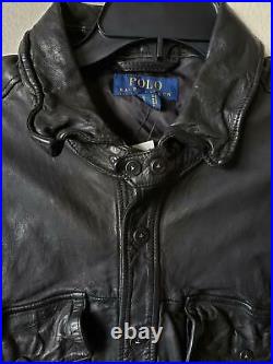 Polo Ralph Lauren Men's Leather Cpo Shirt Western Leather Jacket Black XL NWT