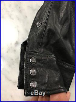 Polo Ralph Lauren Mens Washed Sheepskin Leather Western Overshirt Jacket Black