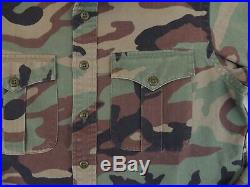 Polo Ralph Lauren Military Army Camo Camouflage Cargo Western Epaulet Hevy Shirt