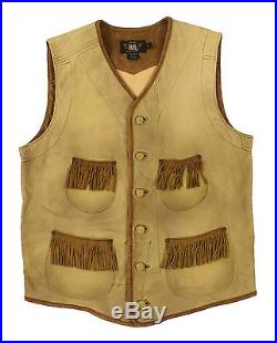 Polo Ralph Lauren RRL Hidalgo Leather Western Vest Jacket New $1200