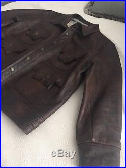 Polo Ralph Lauren RRL Leather Western Fringed Motorcycle Jacket Coat Men's L