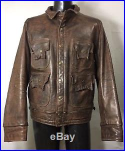 Polo Ralph Lauren RRL Leather Western Fringed Motorcycle Jacket Coat Men's XL