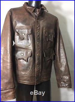 Polo Ralph Lauren RRL Leather Western Fringed Motorcycle Jacket Coat Men's XL