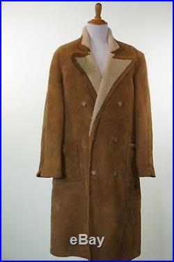 Polo Ralph Lauren Shearling Leather Duster Jacket Brown Western Size XL England
