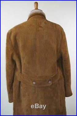 Polo Ralph Lauren Shearling Leather Duster Jacket Brown Western Size XL England
