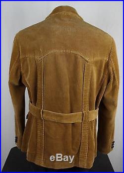 Polo Ralph Lauren Western Plaid Lined Corduroy Jacket Sport Coat Brown Mens XL