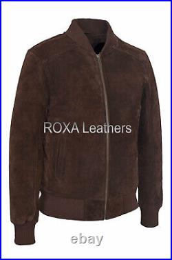 Premium Men Brown Authentic Suede Real Leather Jacket Western Fashion Biker Coat