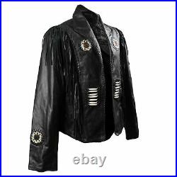 Premium Quality Western Genuine Leather Jacket, Fringed, Beaded UP to 55% OffSale