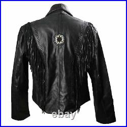 Premium Quality Western Genuine Leather Jacket, Fringed, Beaded UP to 55% OffSale