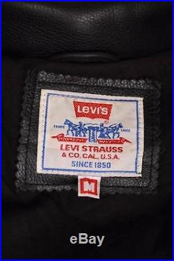 Pristine Vtg LEVIS STRAUS Leather Motorcycle Jacket Western Medium