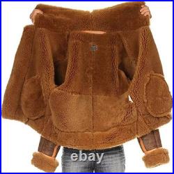 RAF World War 2 Aviator Bomber Jacket Men's Real Sheepskin Leather Flight Coat