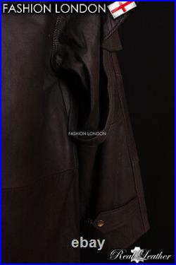 RAIDER' Men's Duster Long Riding Coat Jacket Brown Skipper Hide Leather Coat 91