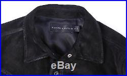 RALPH LAUREN Black Label Black Suede Leather Western Snap Shirt Jacket Small