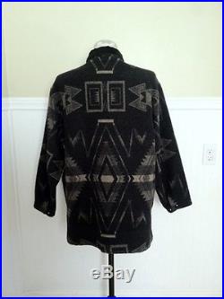 Ralph Lauren Country Indian Blanket Jacket Coat Aztec Western Beacon Wool Black