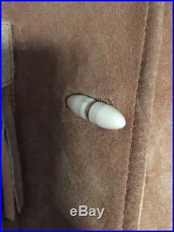 RALPH LAUREN Camel Brown Suede Leather Fringe South Western Jacket Coat Size PM