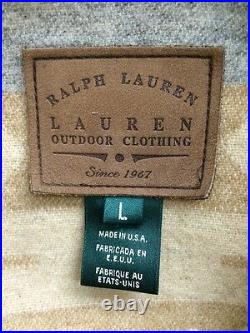 RALPH LAUREN South Western Indian Blanket Barn Concho Wool Coat Jacket L NWOT