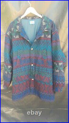 RARE BIGBOY 2X 3X TALL Vintage PENDLETON Wool Western AZTEC Blanket Coat USA