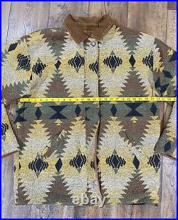 RARE VTG 90s Brandon Thomas Men's Reversible Aztec Barn Jacket Chore Coat Sz M