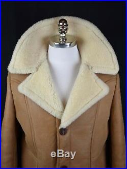RARE! VTG Men's Stetson Sheepskin Leather Jacket REAL SHEARLING Coat Western 40
