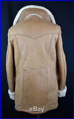 RARE! VTG Men's Stetson Sheepskin Leather Jacket REAL SHEARLING Coat Western 40