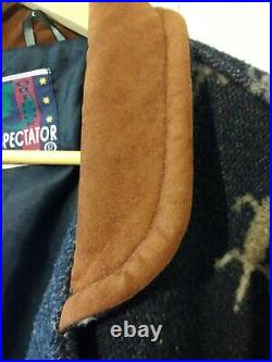 RARE Vintage Wool Aztec Navajo Western American Indian Geometric Retro Jacket L