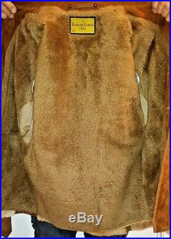 ROBERT LEWIS Vtg Kangaroo Fur Pony Hair Suede Warm Western Jacket Coat 36 EUC M