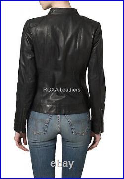 ROXA Basic Women Black Genuine NAPA 100% Leather Jacket Fashionable Western Coat