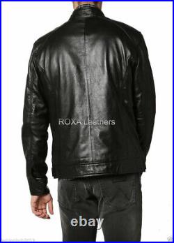 ROXA Best Selling Men Genuine Cowhide Pure Leather Jacket Black Motorcycle Coat