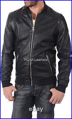 ROXA Fashionable Men Authentic Cowhide Pure Leather Jacket Black Party Wear Coat